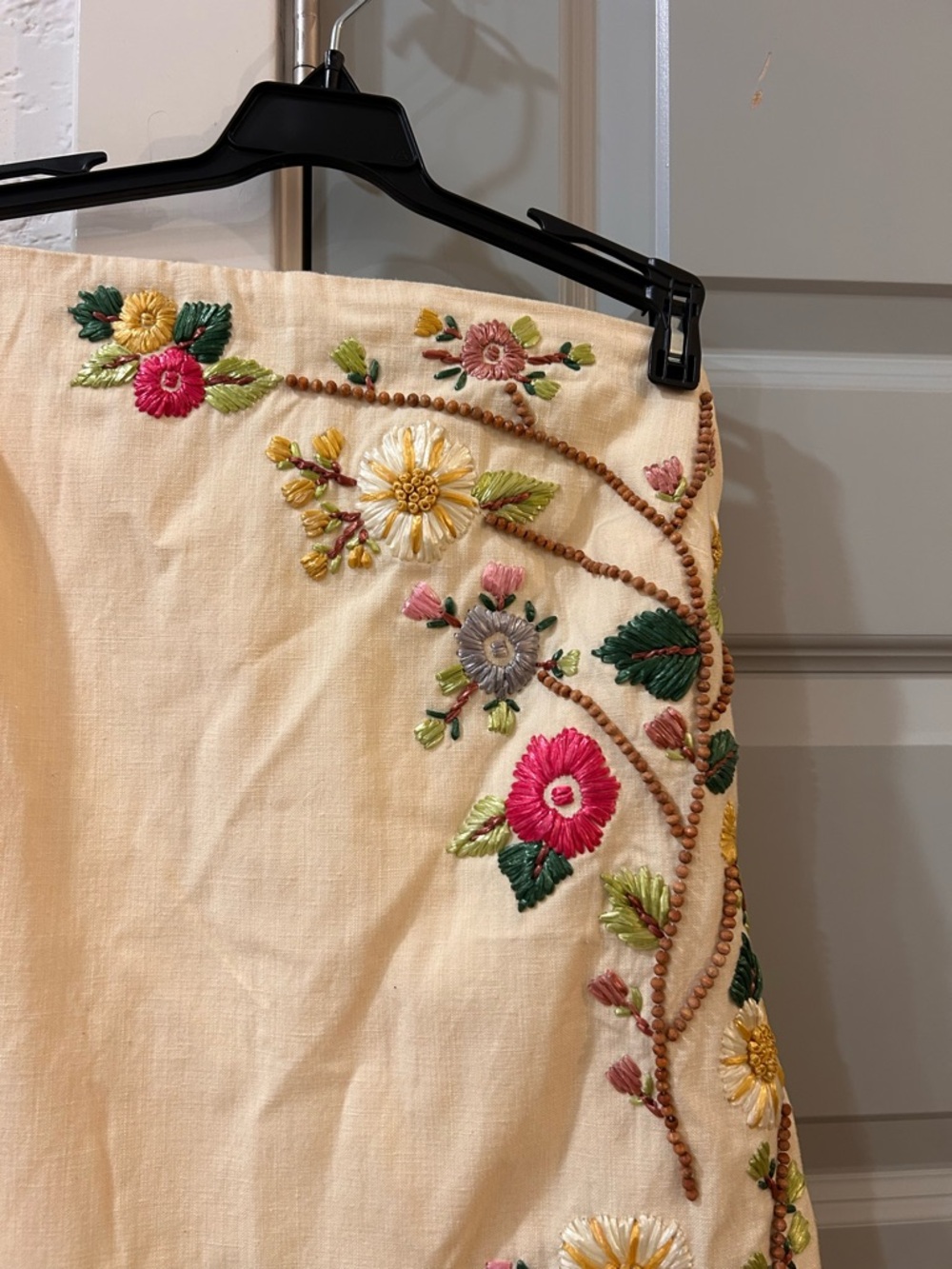 New Free People Havana Nights Beaded Floral Linen Mini Dress - Picture 7 of 10